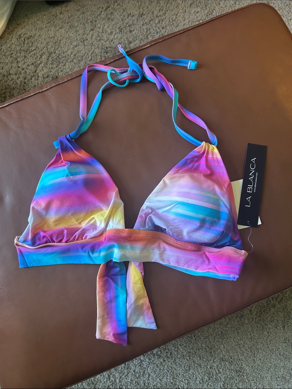 La Blanca Multicolor Gradient Triangle Bikini Top
